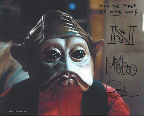 Nien Nunb  Photo signed by Mike Quinn