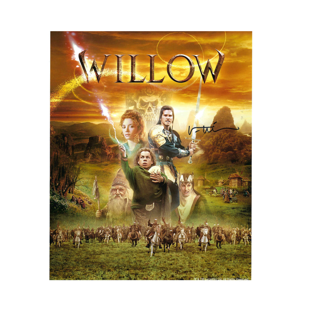Original Willow Artwork 10x8 Photo Hand-Signed  by Val Kilmer & Warwick Davis