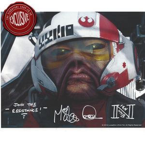 Nien Nunb 8x10 Photo signed by Mike Quinn