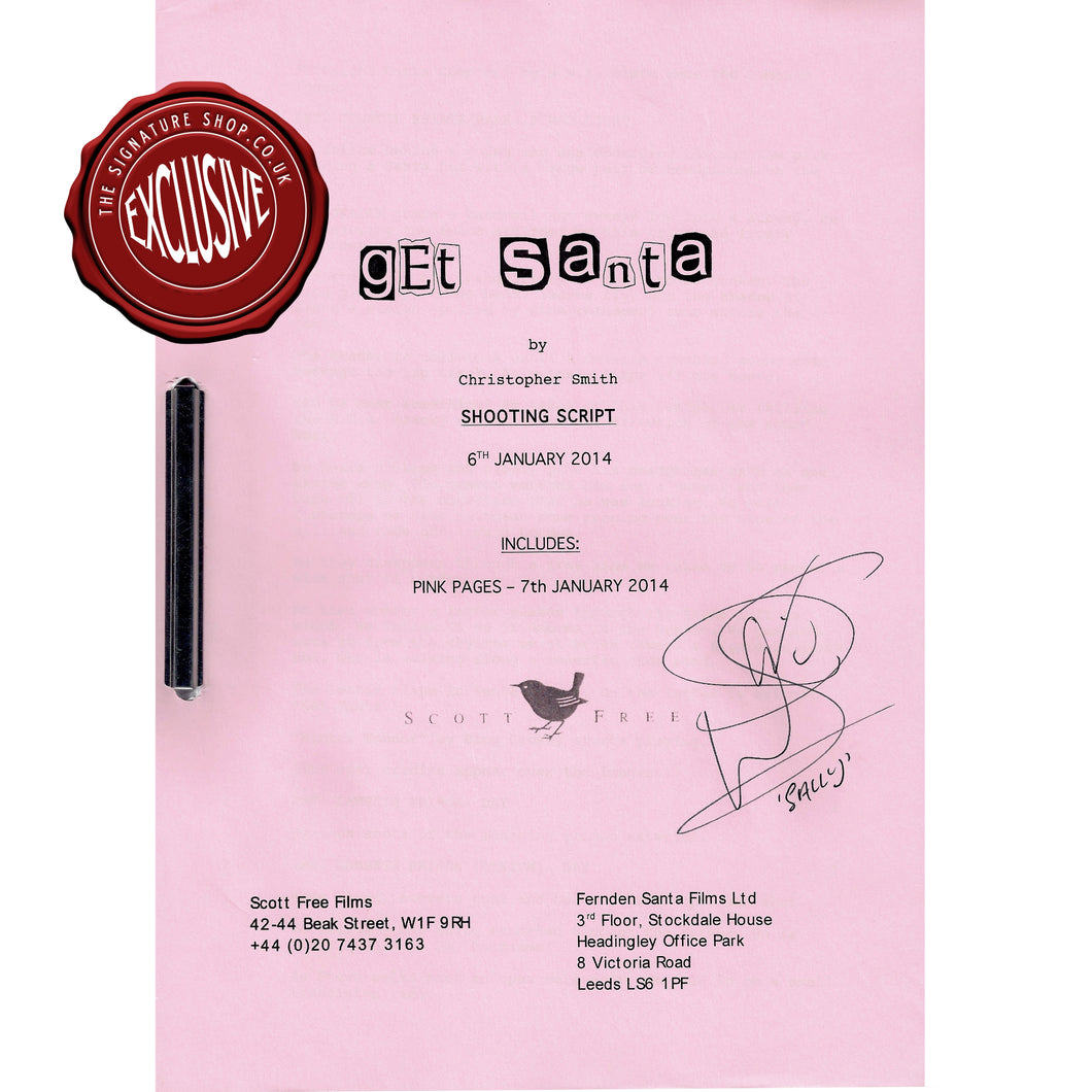 Original Get Santa Script signed by Warwick Davis